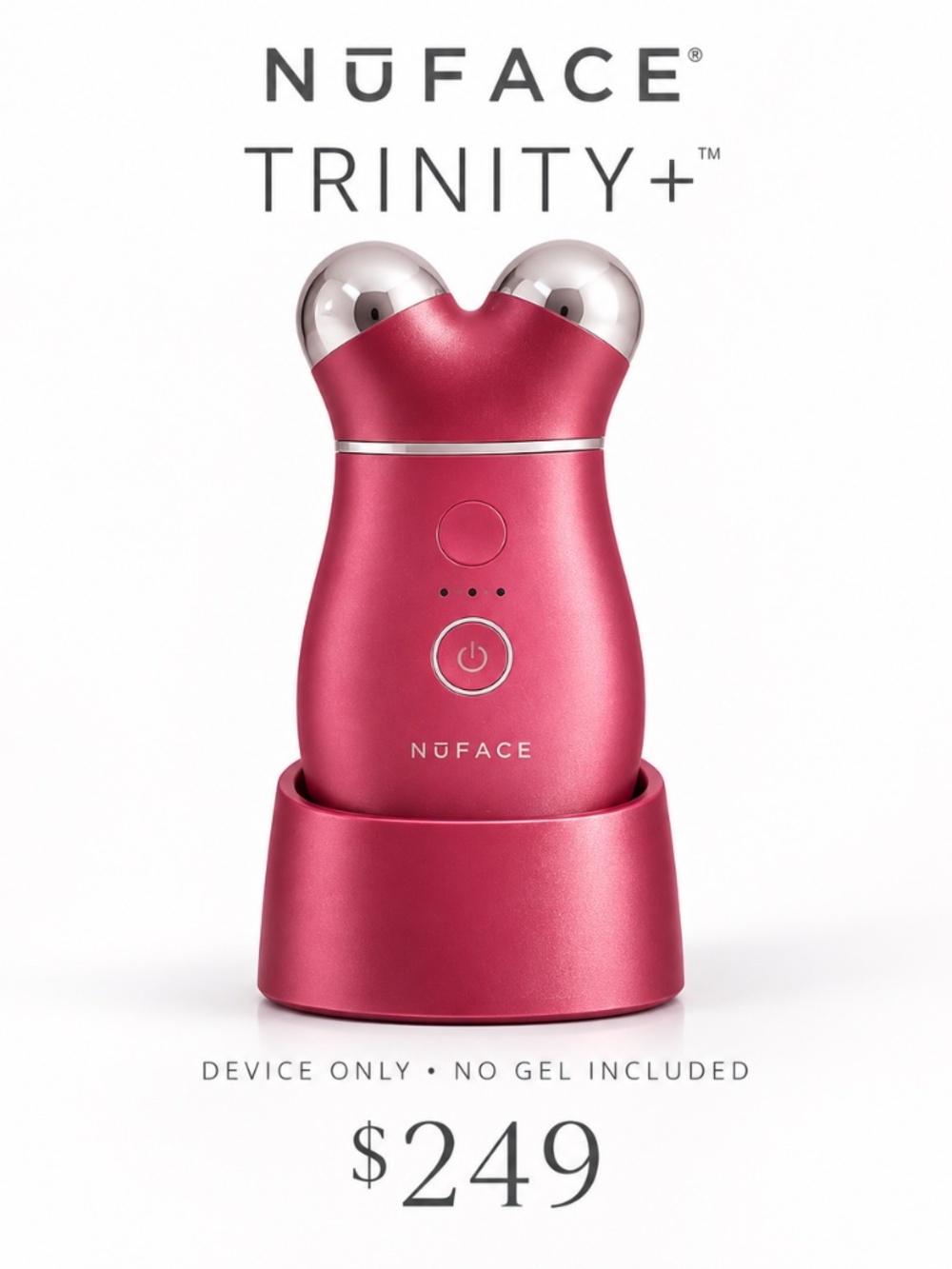 NuFACE TRINITY+ Microcurrent Facial Toning Device — Device Only